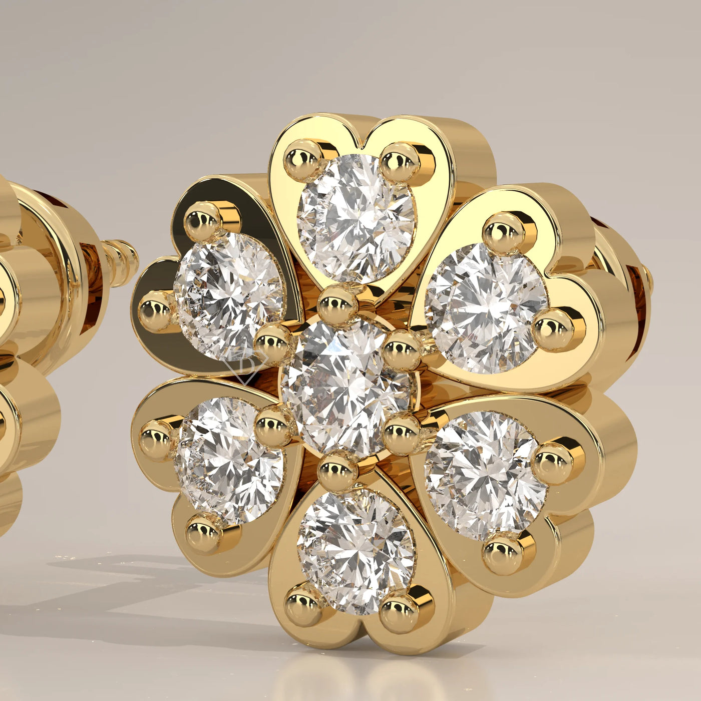 Stone Detail: Round Lab Grown Diamonds in Cluster Setting – Yellow Gold – Driona Jewels