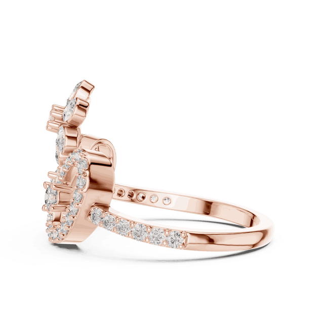Driona Jewels Floral Diamond Statement Ring | Double Halo Gold Jewelry