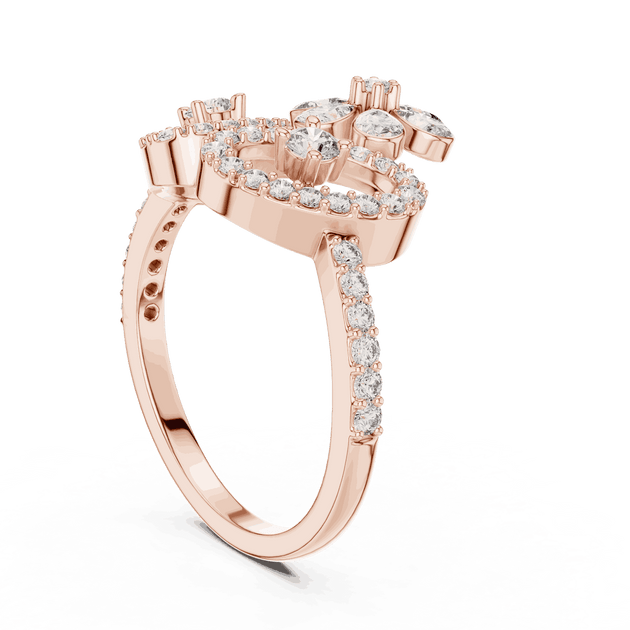 Driona Jewels Floral Diamond Statement Ring | Double Halo Gold Jewelry