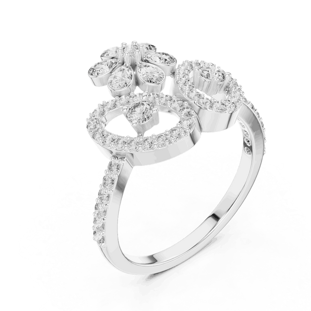 Driona Jewels Floral Diamond Statement Ring | Double Halo Gold Jewelry