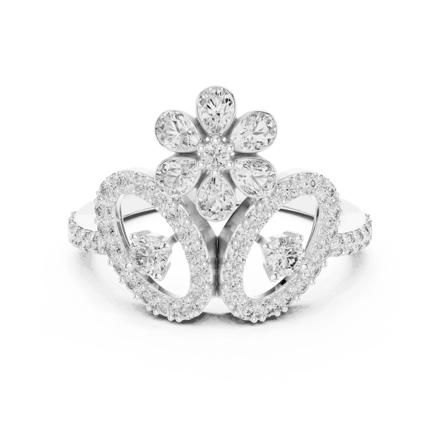 Driona Jewels Floral Diamond Statement Ring | Double Halo Gold Jewelry
