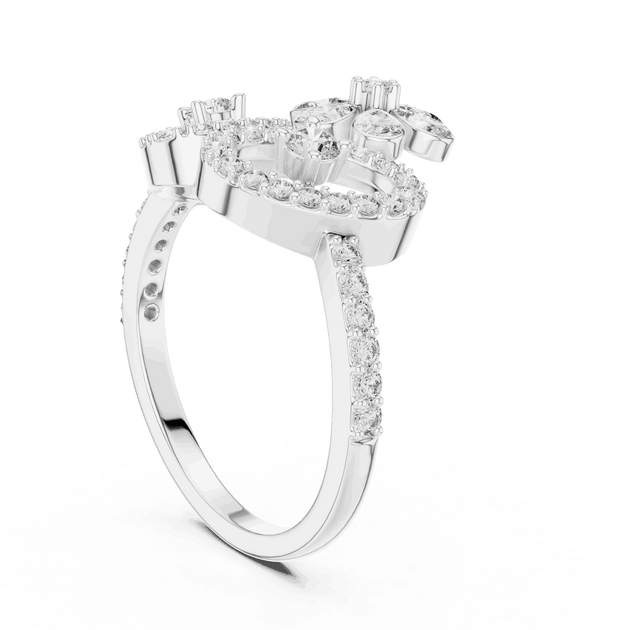 Driona Jewels Floral Diamond Statement Ring | Double Halo Gold Jewelry