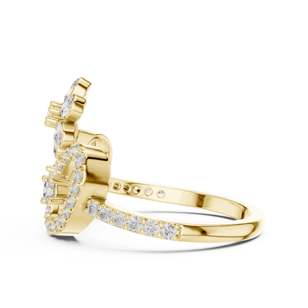 Driona Jewels Floral Diamond Statement Ring | Double Halo Gold Jewelry