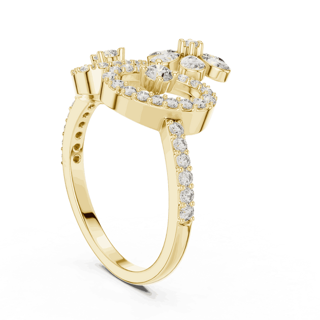 Driona Jewels Floral Diamond Statement Ring | Double Halo Gold Jewelry