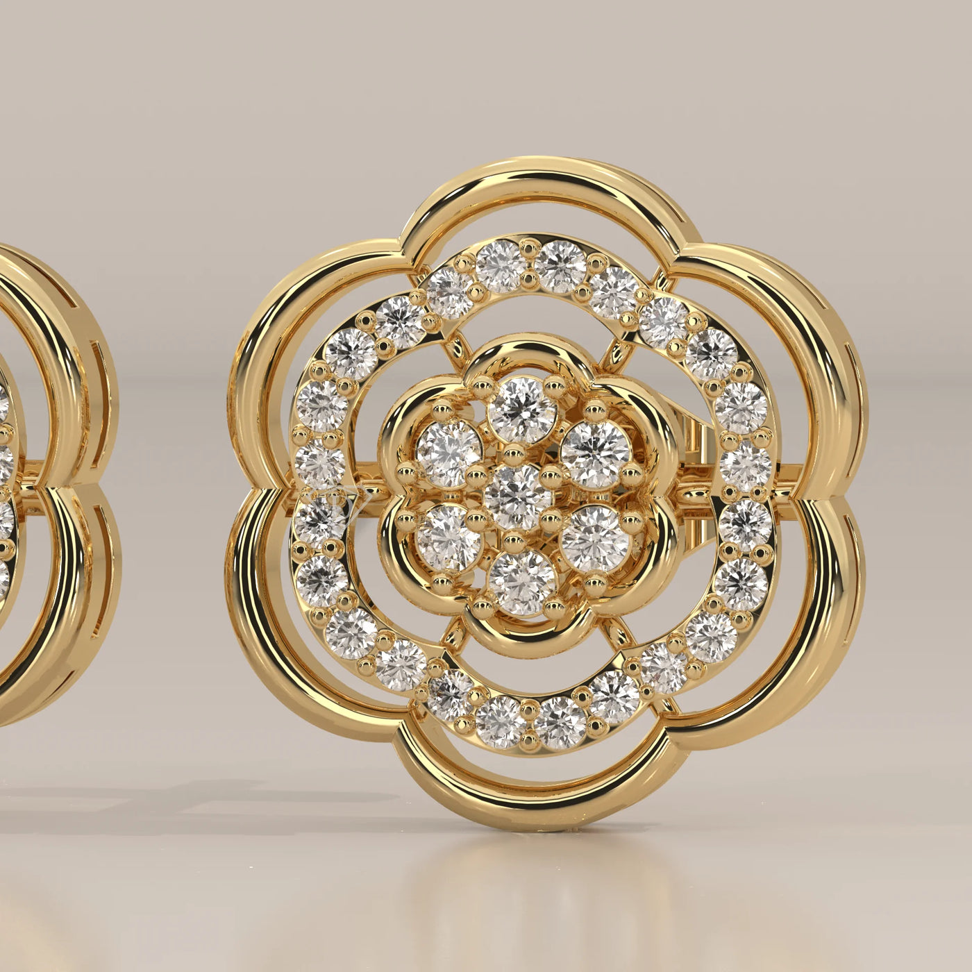 Stone Detail: Round Lab Grown Diamonds in Openwork Setting – Yellow Gold – Driona Jewels
