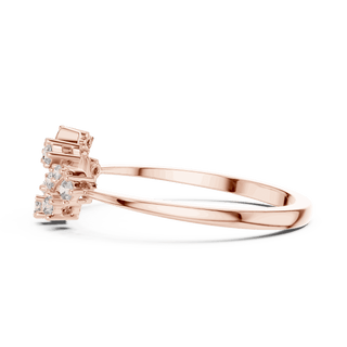 10K Rose Gold Diamond Ring featuring Floral Vine style with Polished finish for women - Perfect Gift for Her - Side View