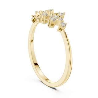 18K Yellow Gold Diamond Ring featuring Floral Vine style with Polished finish for women - Perfect Gift for Her - Angled View