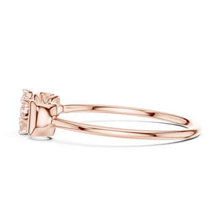 14K Rose Gold Diamond Ring featuring Flower Cluster Bow Knot style with Polished finish for women - Perfect Gift for Her - Angled View 2