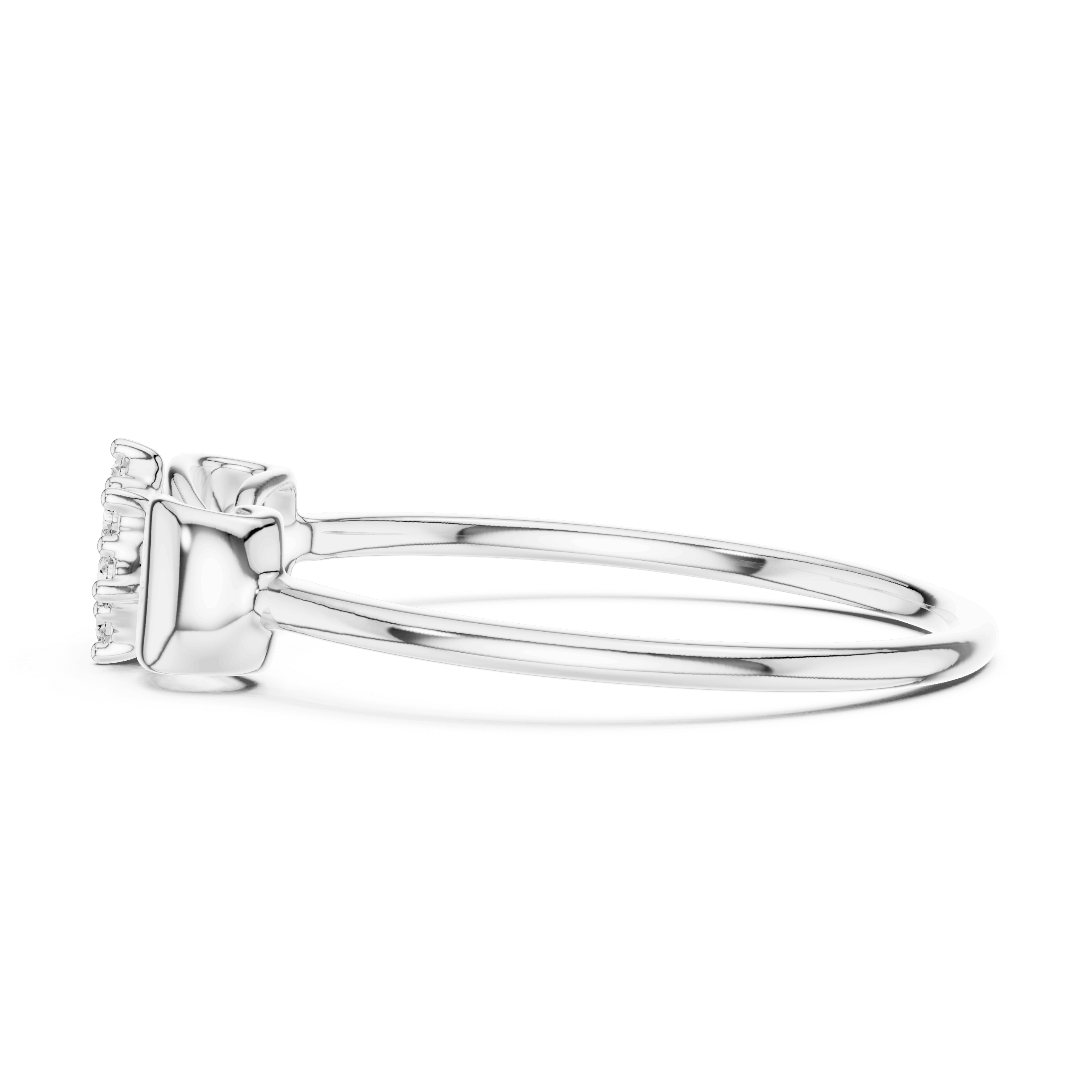 14K White Gold Diamond Ring featuring Flower Cluster Bow Knot style with Polished finish for women - Perfect Gift for Her - Angled View 2