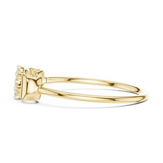 14K Yellow Gold Diamond Ring featuring Flower Cluster Bow Knot style with Polished finish for women - Perfect Gift for Her - Angled View 2