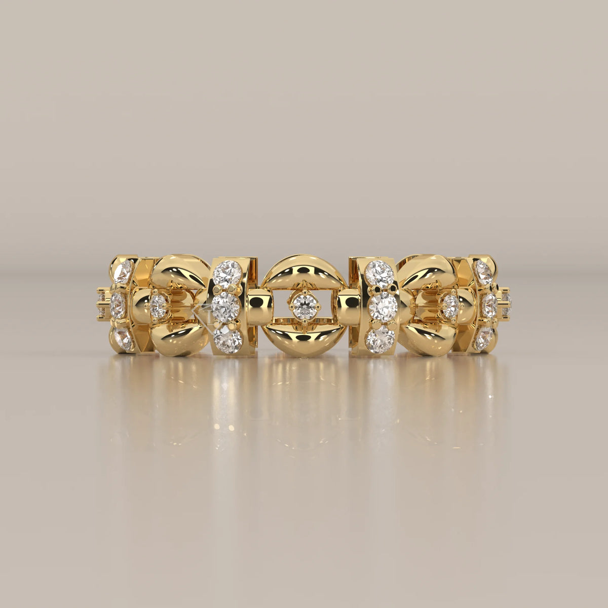 Side Profile: Round Diamond Eternity Ring with Eternity Setting in Yellow Gold – Lab Grown – Driona Jewels
