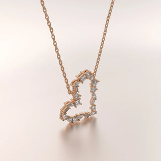 heart diamond rose gold front