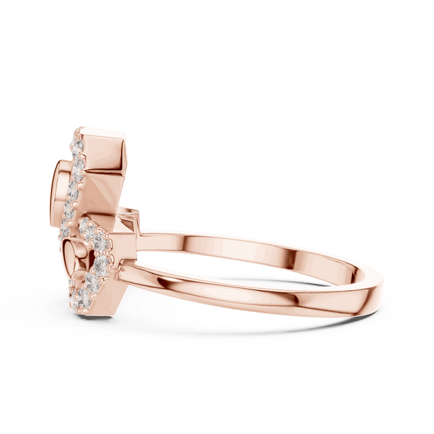 Driona Jewels Bow Diamond Ring | Pave Lab-Grown Diamond Solid Gold Band