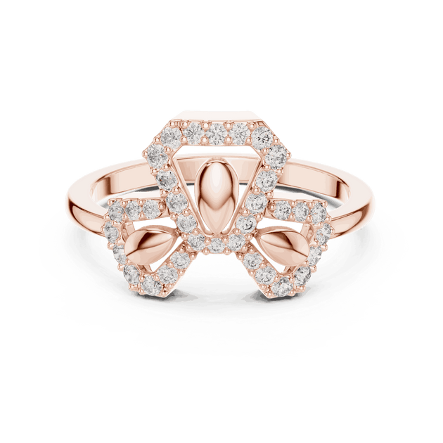 Driona Jewels Bow Diamond Ring | Pave Lab-Grown Diamond Solid Gold Band