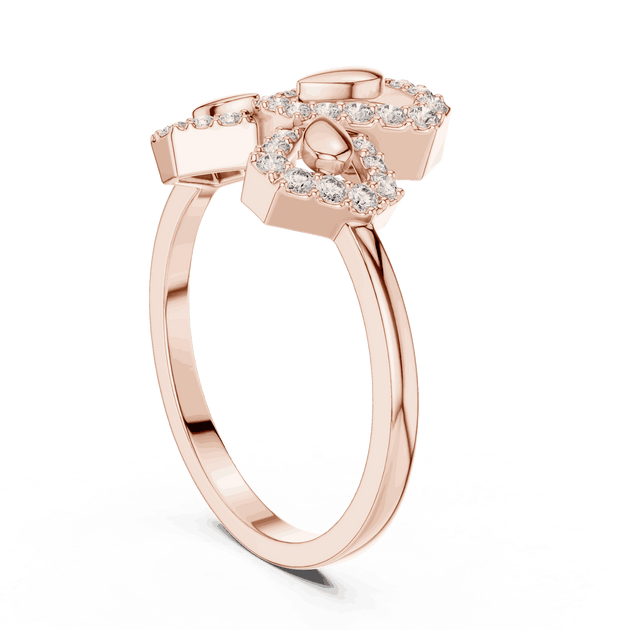 Driona Jewels Bow Diamond Ring | Pave Lab-Grown Diamond Solid Gold Band