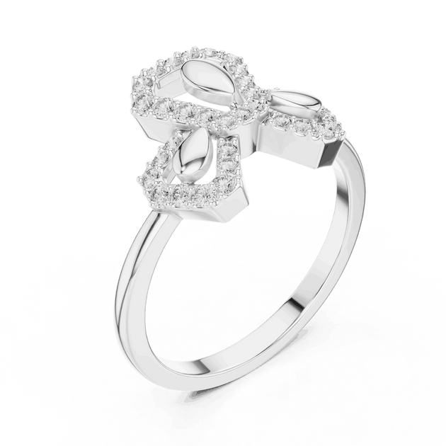 Driona Jewels Bow Diamond Ring | Pave Lab-Grown Diamond Solid Gold Band