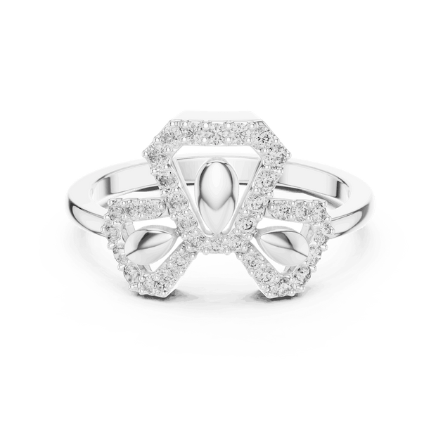 Driona Jewels Bow Diamond Ring | Pave Lab-Grown Diamond Solid Gold Band
