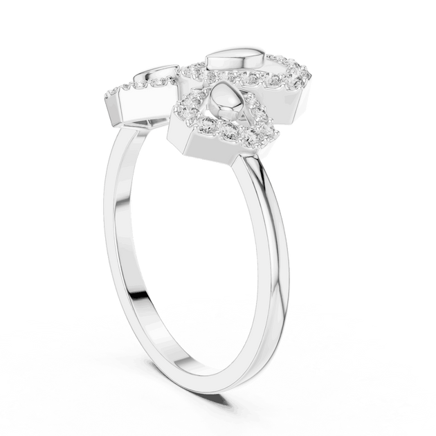 Driona Jewels Bow Diamond Ring | Pave Lab-Grown Diamond Solid Gold Band