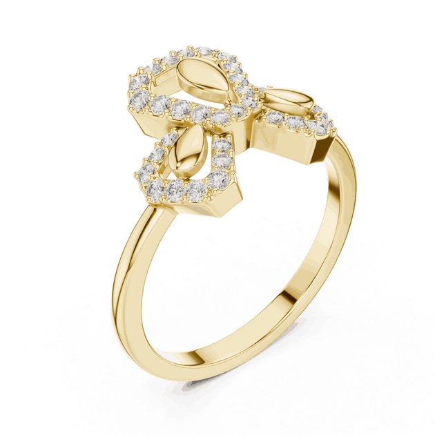 Driona Jewels Bow Diamond Ring | Pave Lab-Grown Diamond Solid Gold Band