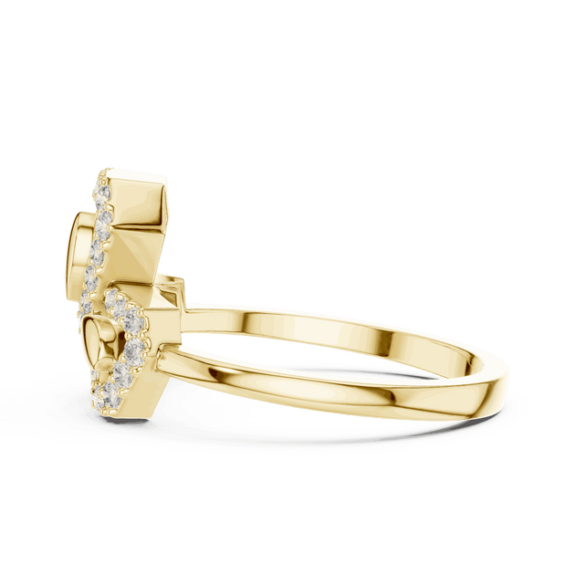 Driona Jewels Bow Diamond Ring | Pave Lab-Grown Diamond Solid Gold Band