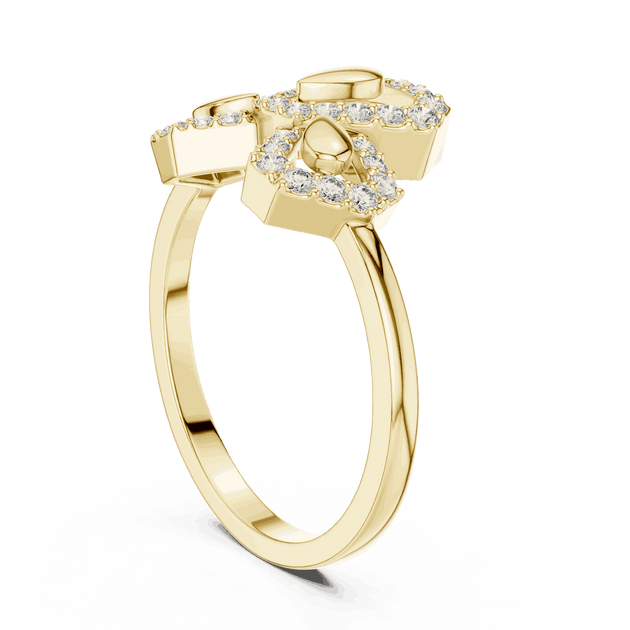 Driona Jewels Bow Diamond Ring | Pave Lab-Grown Diamond Solid Gold Band
