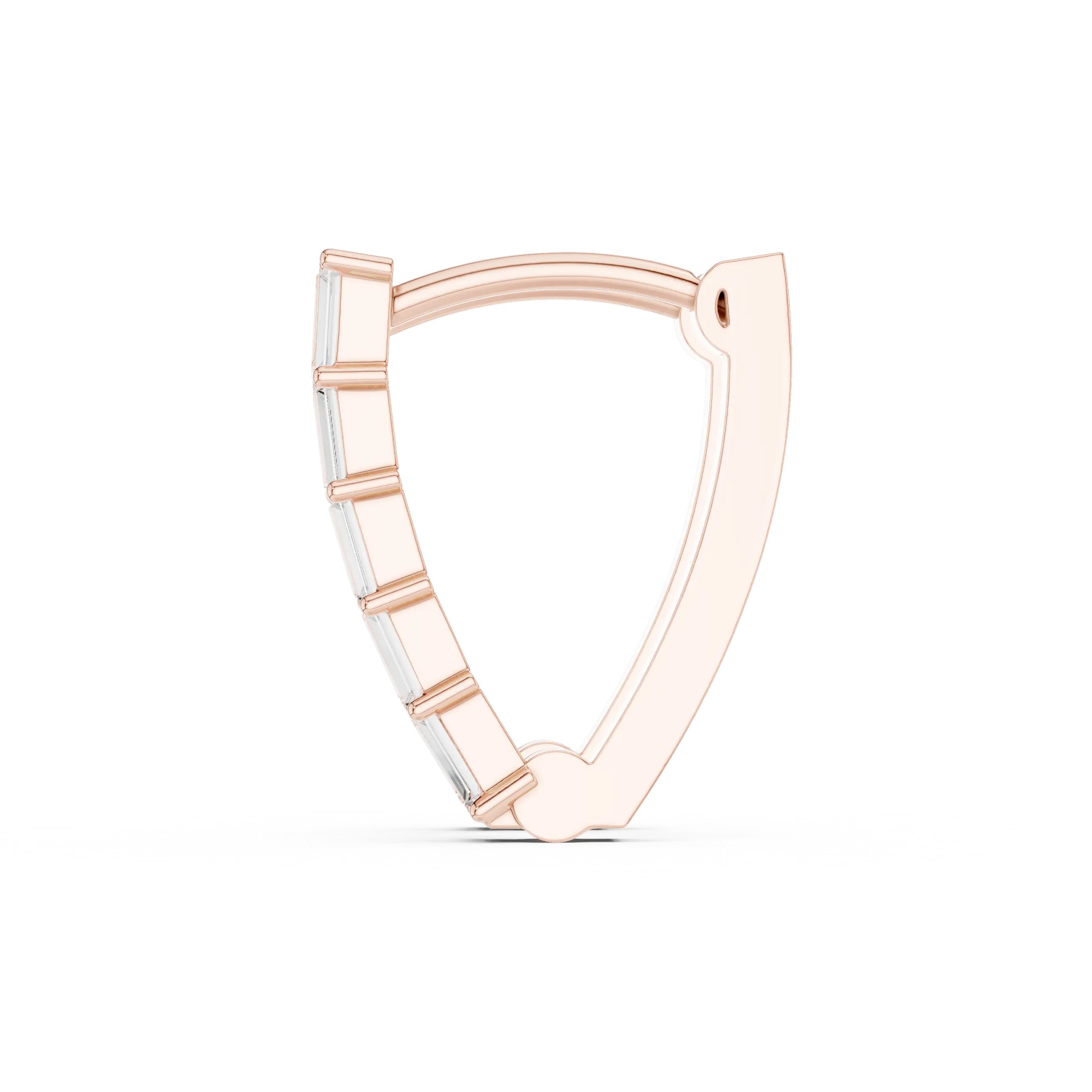 Front-view: Round Diamond Hoop with Bezel Setting in 14k Rose Gold - Lab Grown - Driona Jewels