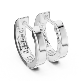 Pair-Shot: Round Diamond Hoop Earrings with Channel Setting in 14k White Gold - Lab Grown - Driona Jewels