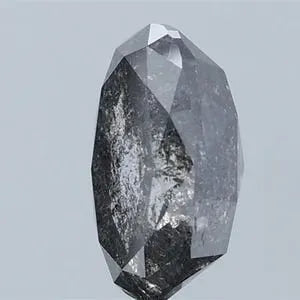 Oval Cut Salt and Pepper IGI Certified Natural Diamond