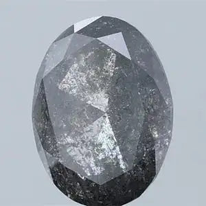 Oval Cut Salt and Pepper IGI Certified Natural Diamond