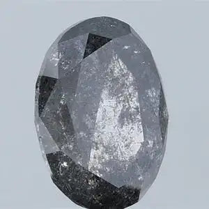 Oval Cut Salt and Pepper IGI Certified Natural Diamond