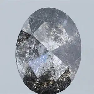 Oval Cut Salt and Pepper IGI Certified Natural Diamond