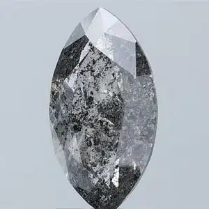 Marquise Cut Salt and Pepper IGI Certified Natural Diamond
