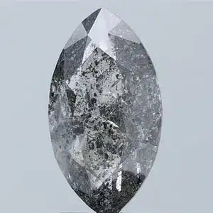 Marquise Cut Salt and Pepper IGI Certified Natural Diamond