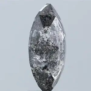 Marquise Cut Salt and Pepper IGI Certified Natural Diamond