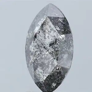Marquise Cut Salt and Pepper IGI Certified Natural Diamond