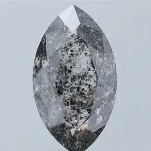 Marquise Cut Salt and Pepper IGI Certified Natural Diamond