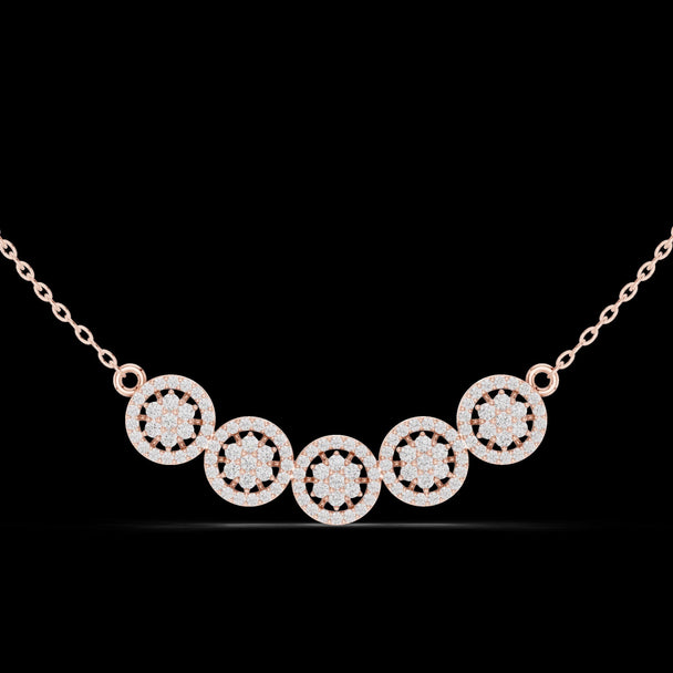 Five Circle Diamond Pendant Necklace – Elegant Wedding Necklace Gift