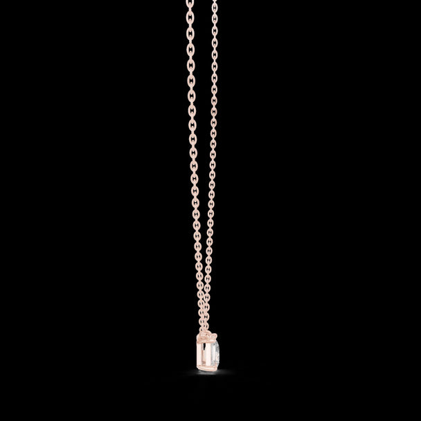Emerald Pear Diamond Pendant Necklace in 14K Rose Gold