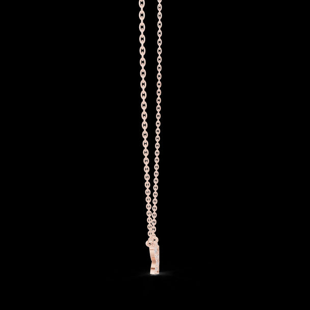 Diamond Butterfly Pendant Necklace in 14K Rose Gold