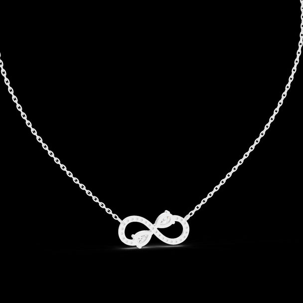 Infinity Diamond Pendant Necklace in 14K Rose Gold