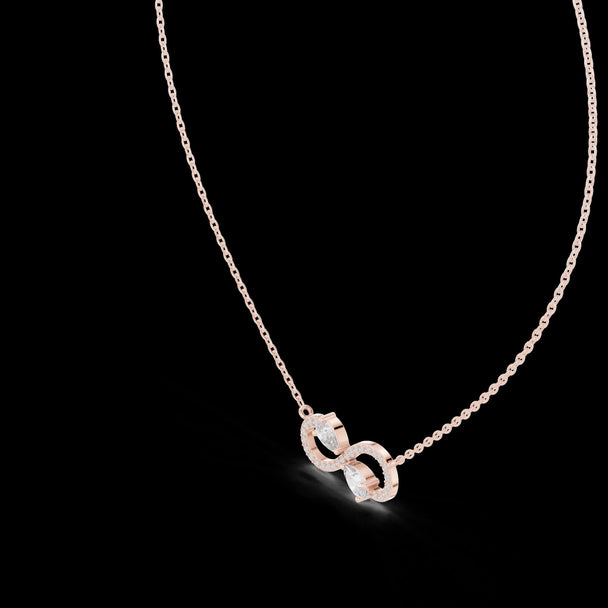 Infinity Diamond Pendant Necklace in 14K Rose Gold