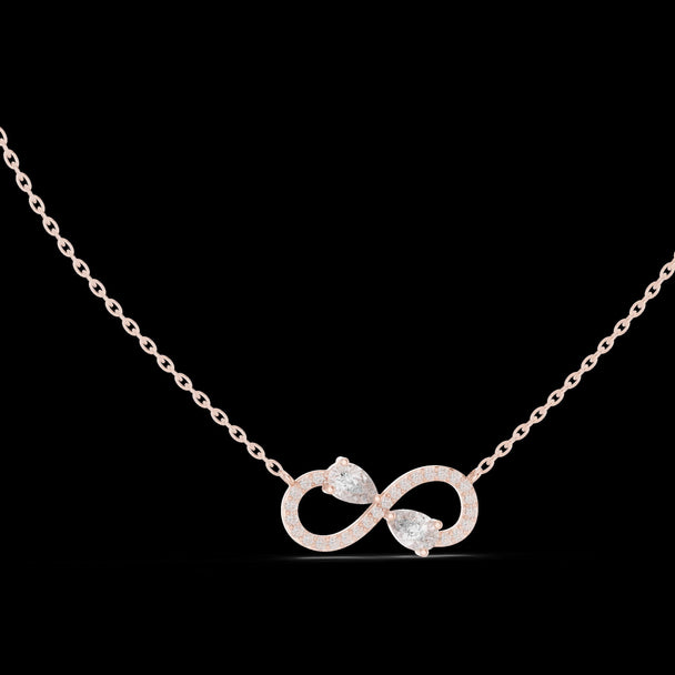 Infinity Diamond Pendant Necklace in 14K Rose Gold