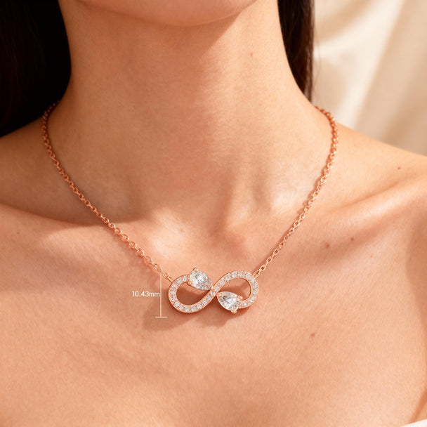 Infinity Diamond Pendant Necklace in 14K Rose Gold