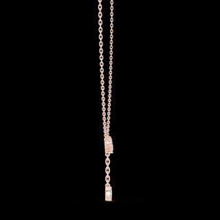 Diamond V Drop Necklace with Marquise Pendant in 14K Rose Gold