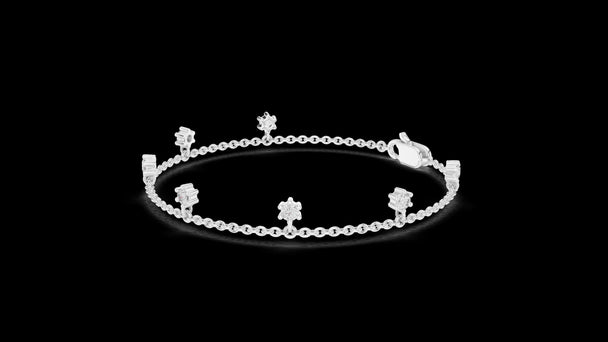 Diamond Station Bracelet, Solid Gold Chain, Minimalist Jewelry