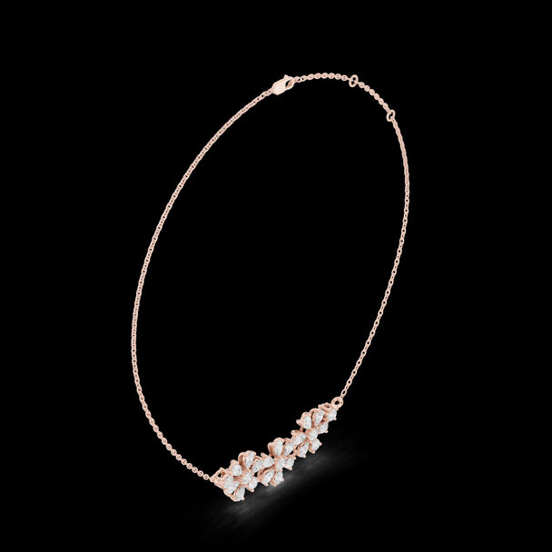 Floral Marquise Diamond Pendant Necklace – Elegant Bridal Jewelry Gift