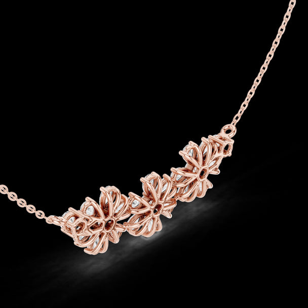 Floral Marquise Diamond Pendant Necklace – Elegant Bridal Jewelry Gift