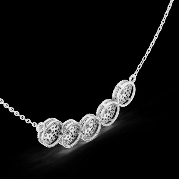 Five Circle Diamond Pendant Necklace – Elegant Wedding Necklace Gift