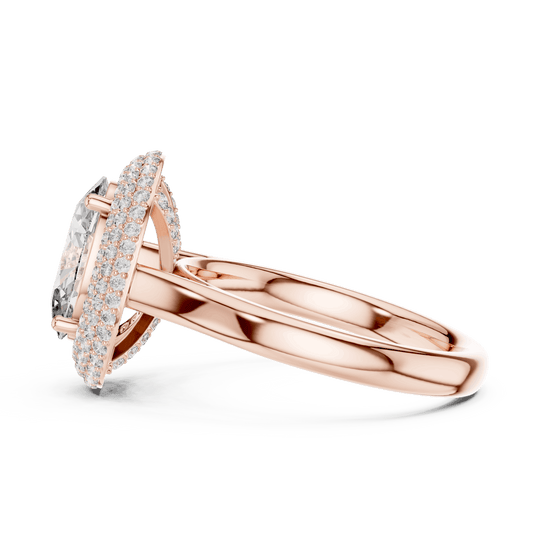 Driona Jewels 2ct Oval Cut Double Halo Engagement Ring in Solid Gold