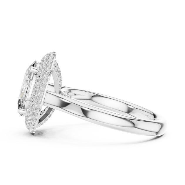 Driona Jewels 2ct Oval Cut Double Halo Engagement Ring in Solid Gold